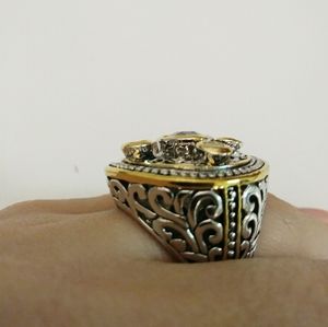 Statement Ring bling cocktail silver gold tone Premier Design